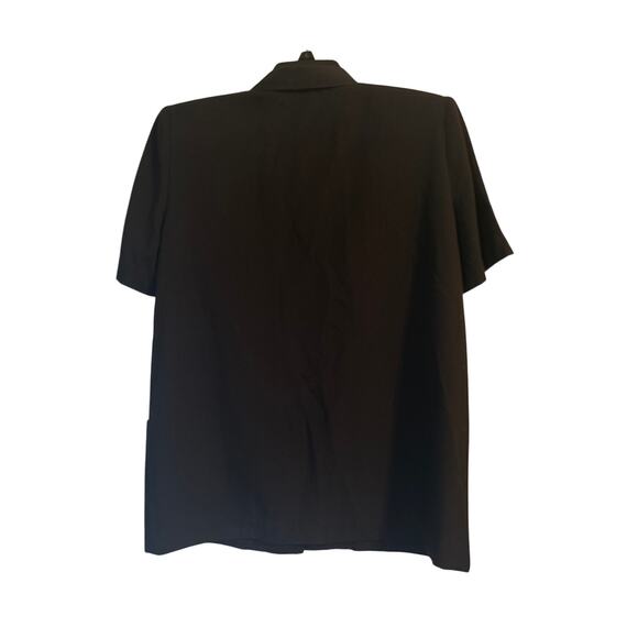 VGUC Vintage Sag Harbor Petites Summer Short Sleeve Black Blazer Size 8P - Picture 2 of 6